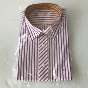 NWT Men's Sz L Insolito Vertical Pin Striped Button Down Dress Shirt Collar